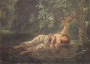 Eugene Delacroix The Death of Ophelia (mk05) Sweden oil painting art